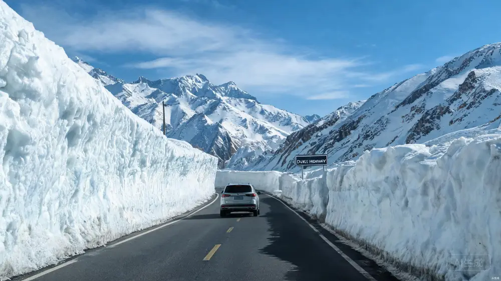 独库公路穿越雪山达坂